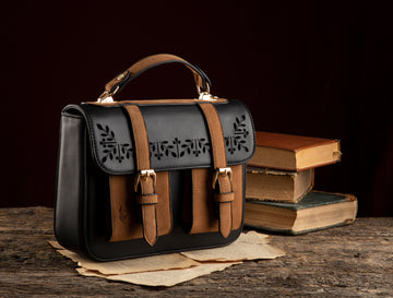 Floral cross bag (Black X Havane Suede)