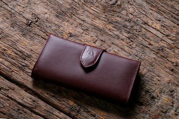 Tribal genuine leather purse (Burgundy)