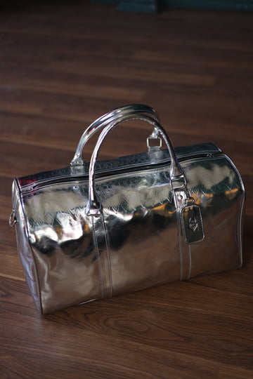 The Metallic Silver Weekender