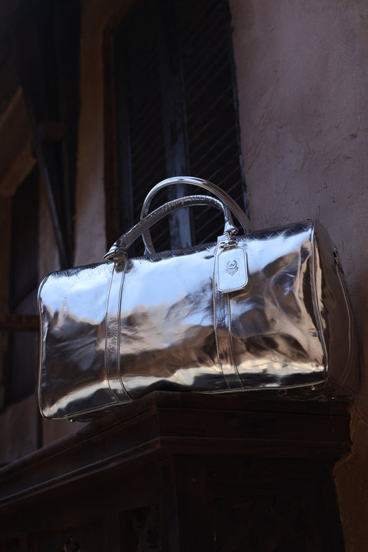 The Metallic Silver Weekender