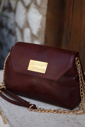 Aura burgundy shoulder bag