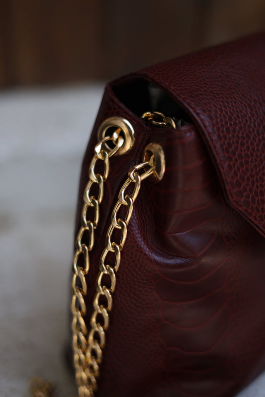 Aura burgundy shoulder bag