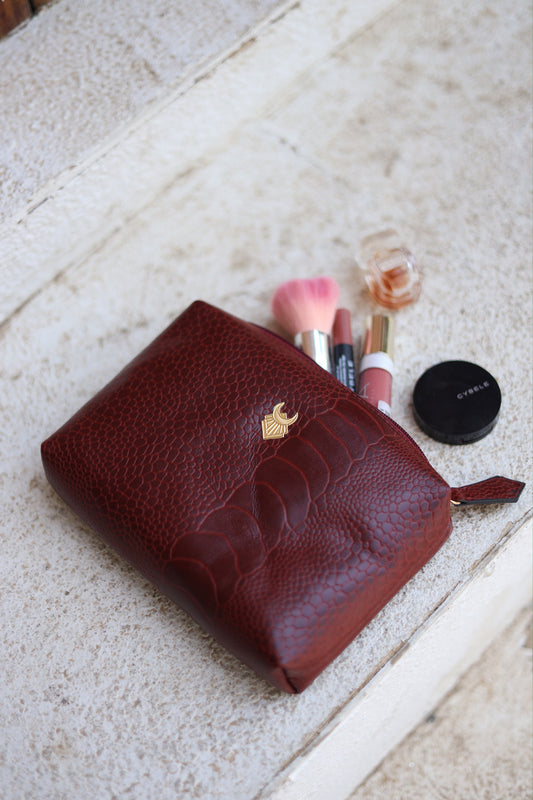 The Red Leather Vanity Pouch