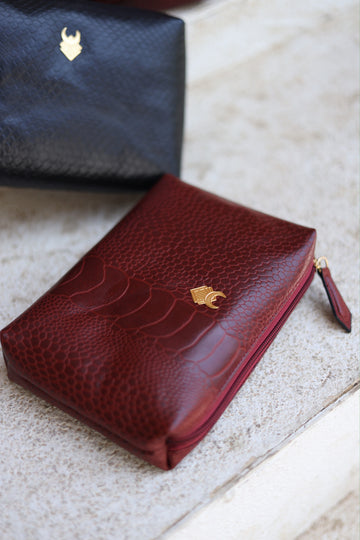 The Red Leather Vanity Pouch