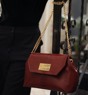 Aura red shoulder bag