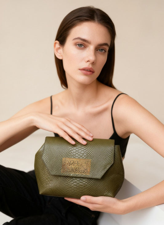 Mini olive aura shoulder bag