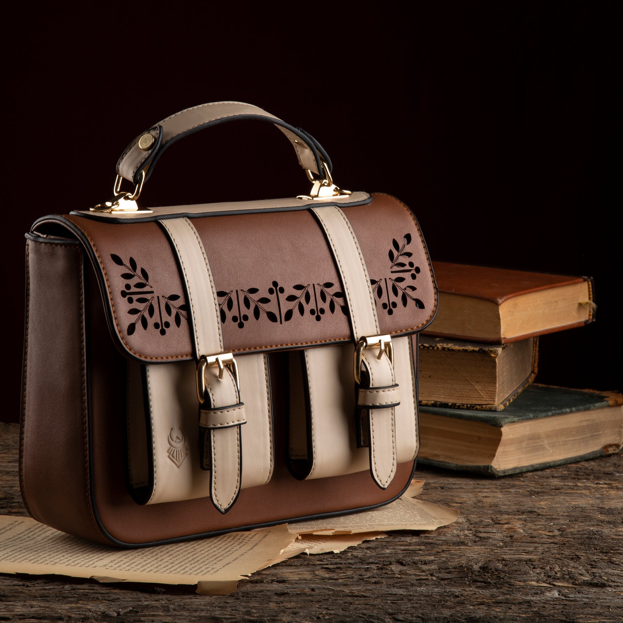 Floral cross bag (Havane X Beige)