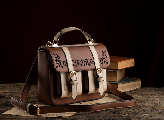 Floral cross bag (Havane X Beige)