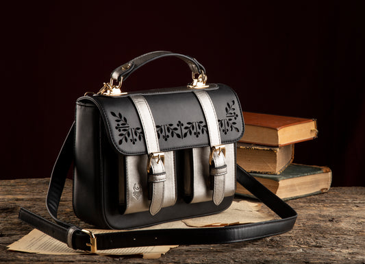 Floral cross bag (Black X Silver)