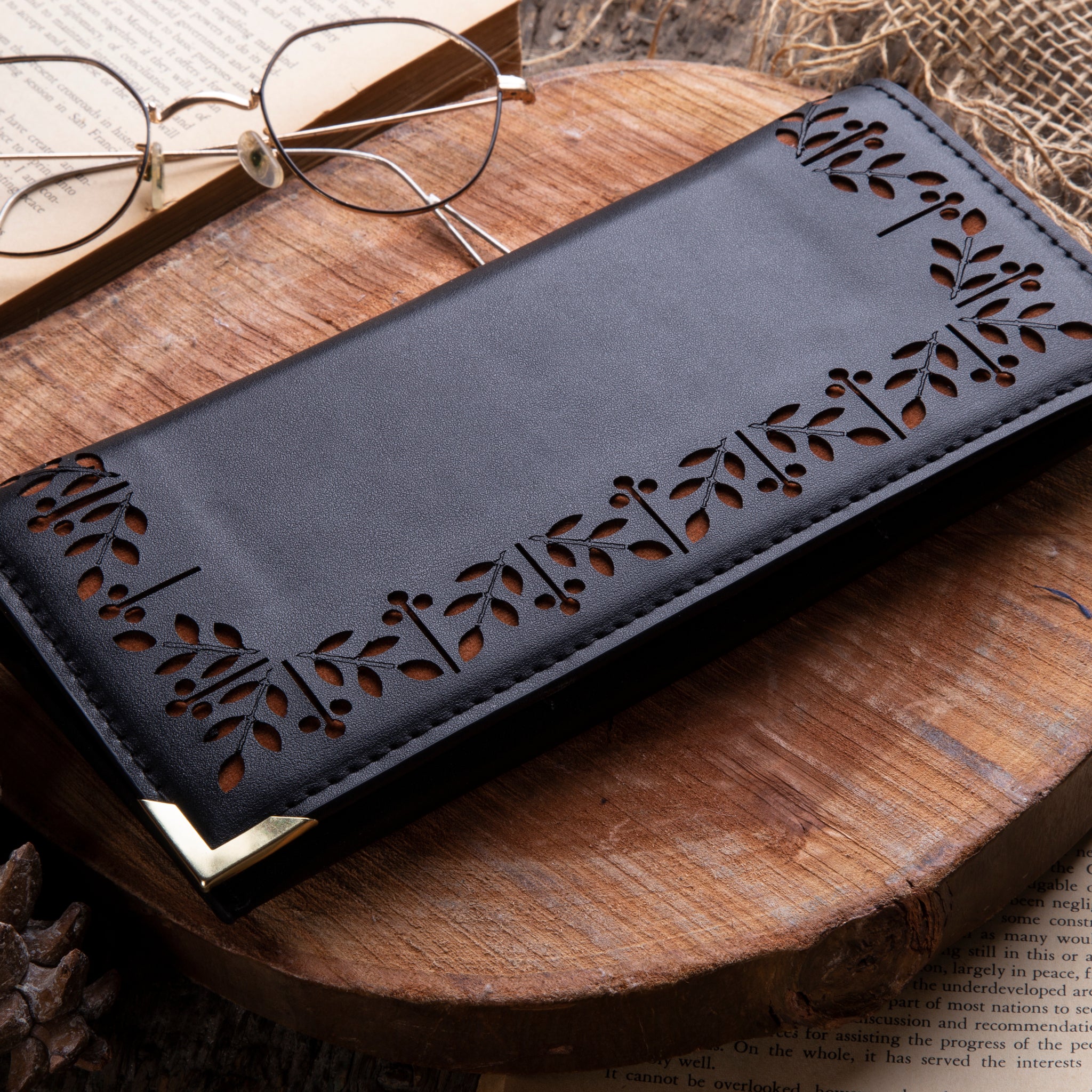Floral purse (Black X Havane)