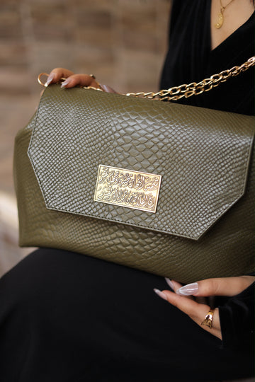 Aura olive shoulder bag
