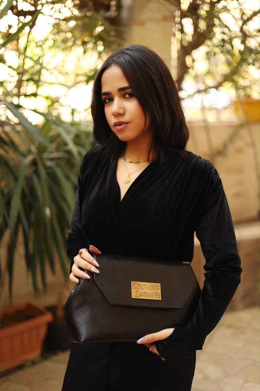 Aura black shoulder bag